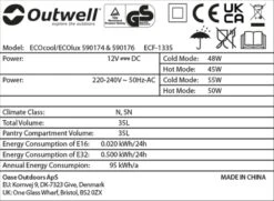 Outwell Ecocool Elektrische Koelbox - 35 Liter - Donkergrijs -Camping Kortings Winkel 1389 1900 ecocool grijs 6