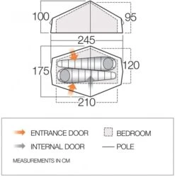 Vango F10 Helium UL 2 Ultralichte Trekking Tunneltent - 1/2 Persoons - Groen -Camping Kortings Winkel 1900 1783 f10 helium ul 2 1