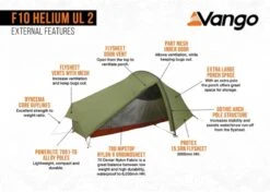 Vango F10 Helium UL 2 Ultralichte Trekking Tunneltent - 1/2 Persoons - Groen -Camping Kortings Winkel 1900 1783 f10 helium ul 2 6