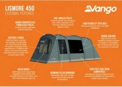 Vango Lismore 450 Tunneltent - 4 Persoons - Groen -Camping Kortings Winkel 1900 1783 lismore 450 package 3