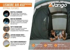 Vango Lismore Air 450 Opblaasbare Tunneltent - 4 Persoons - Groen -Camping Kortings Winkel 1900 1783 lismore air 450 package 4
