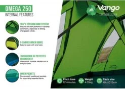 Vango Omega 250 Tunneltent - 2 Persoons - Groen -Camping Kortings Winkel 1900 1783 omega 250 8