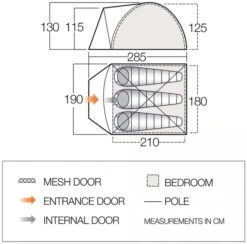 Vango Tay 300 Koepeltent - 3 Persoons - Groen -Camping Kortings Winkel 1900 1783 tay 300 2