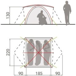 Vaude Campo Grande Koepeltent - 3-4 Persoons - Groen -Camping Kortings Winkel 1900 1883 14225 g 5