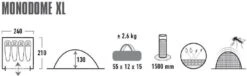 High Peak Monodome XL Koepeltent - 4 Persoons - Pearl -Camping Kortings Winkel 370 1200 4001690103121.pt01
