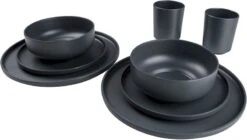 Bo-Camp Patom Melamine Serviesset - 16-delig - Antraciet -Camping Kortings Winkel 679 1200 6181462 02