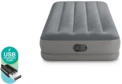 Intex Prestige Mid-Rise Luchtbed - Eenpersoons - Ingebouwde Elektrische Pomp -Camping Kortings Winkel 833 1200 intex twin prestige mid rise luchtbed 1 persoons 1
