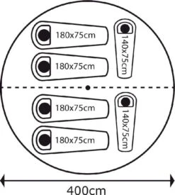 Bo-Camp Urban Outdoor Streeterville Bell Tent - 6 Persoons -Camping Kortings Winkel 900 825 4472500 08