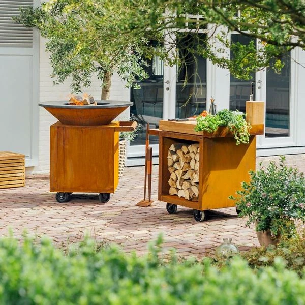 OFYR Mise En Place Table 65 PRO Corten - Teak Wood -Camping Kortings Winkel ofyr mise en place table 65 pro corten teak wood 5